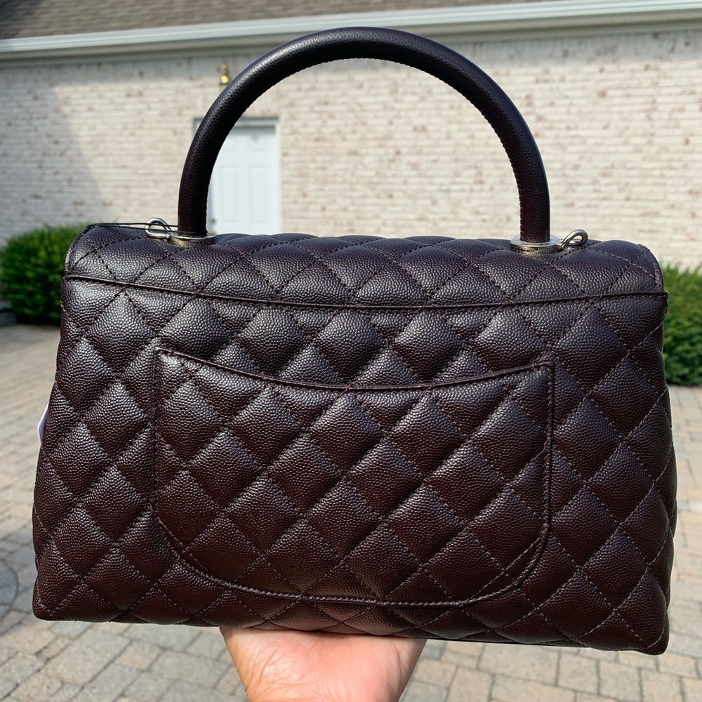 CHANEL Black Quilted Satchel with Gold Accents - Picture 4 of 11